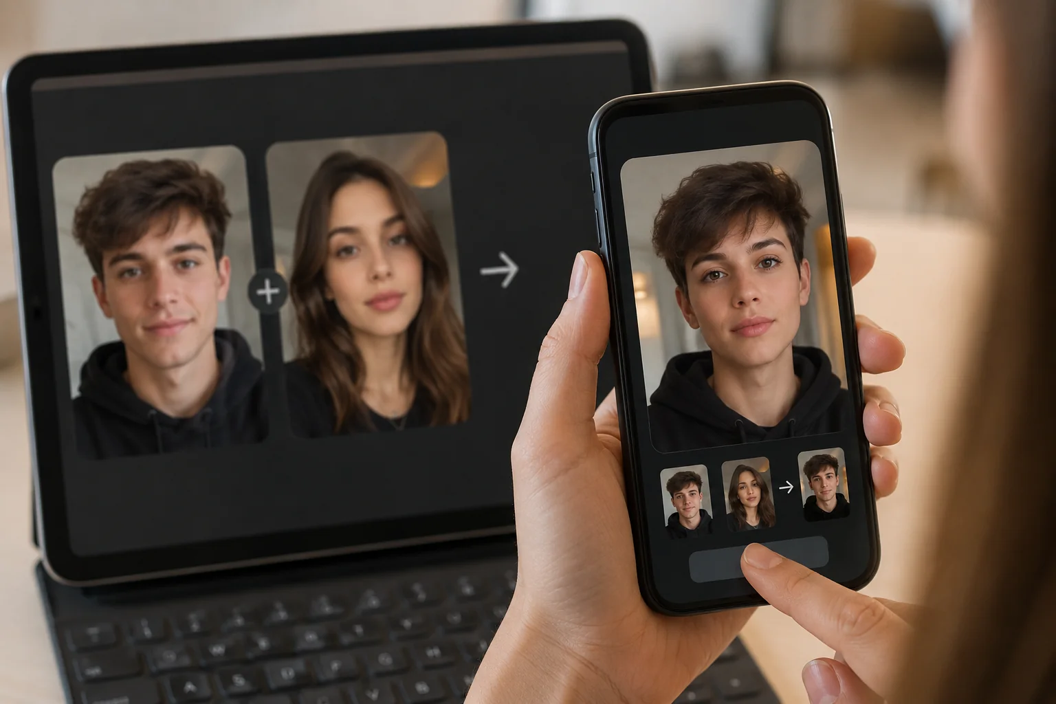 Face Swap for TikTok: 5 Viral Ideas (with Templates) before and after face swap example