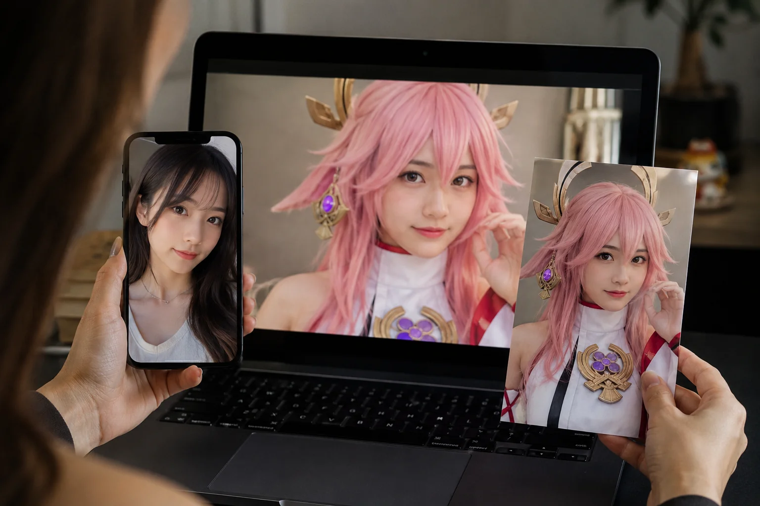 Cosplay Face Swap: Become Your Favorite Character before and after face swap example