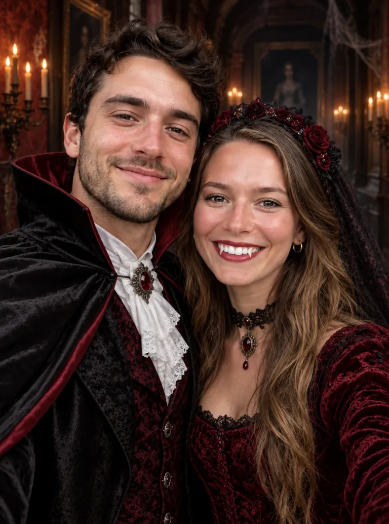 Same couple as a vampire count and a gothic vampire bride