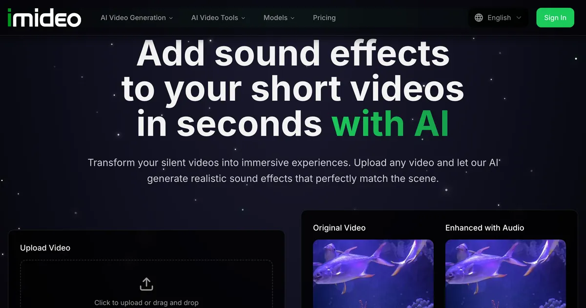 Add Sound Effects to Videos with AI | iMideo Audio Enhancement