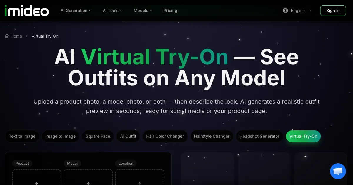 Prova Virtual com IA — Veja Roupas em Qualquer Modelo | iMideo